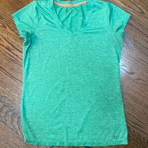 Xersion Green Vneck Short Sleeve Top Size Smalll